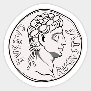 Denarius Caesar Augustus Sticker